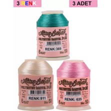 sbodurhome 3 Adet Altınbaşak Oya ve Dantel Ipi 20 gr -  - No: 911 - 635 - 369
