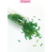 sbodurhome Uzun Boru Kesme Boncuk Çap 2mm Uzunluk 10 mm - 20 Gram - Yeşil - BNC256