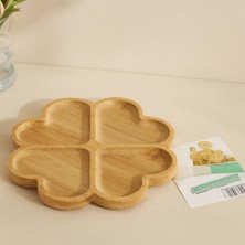 sbodurhome Bambu Yuvarlak 4 Bölmeli Sunum Tepsisi 21X1.4 cm (36'lı Paket)
