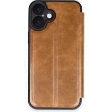 sbodurhome Apple iPhone 16 Kılıf Flip Cover - Taba