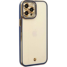 Marsilyan™- Apple Iphone 12 Pro Max Kılıf Liva Lens Silikon - Mavi