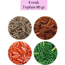 sbodurhome Uzun Boru Kesme Boncuk Çap 2mm Uzunluk 10 mm - 4 Renk - Toplam 80 Gram - BNC433