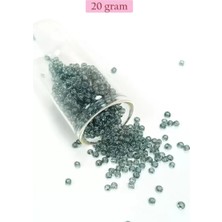 sbodurhome Dökme Cam Kum Boncuk (8/0) 3 mm - 20 Gram - Şeffaf Gri - BNC174