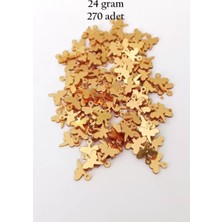 sbodurhome Oya Abiye Bileklik Kolye Pleksi Metalik Plastik Pul Altın Renk 24 Gram 270 Adet - BNC555
