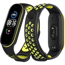 sbodurhome Xiaomi Mi Band 7 Spor Delikli Kordon - Siyah-Yeşil