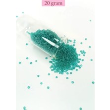 sbodurhome Dökme Cam Kum Boncuk (11/0) 2 mm - 20 Gram -  Şeffaf Yeşil - BNC014