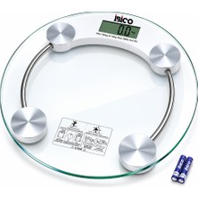 sbodurhome Dijital - Pilli Yuvarlak Banyo Baskül Terazi Tartı LCD Ekran 180KG/0.1G 30X30CM İ11-026