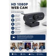 sbodurhome Webcam Orjınal Hd 1080P Konferans Kamera Dahili Mikrofon Görüntülü Sohbet Yayın Kamerası Hd V