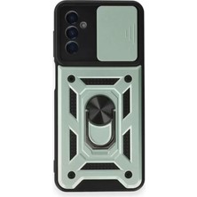 sbodurhome Samsung Galaxy M14 5g Kılıf Pars Lens Yüzüklü Silikon - Yeşil