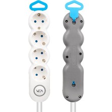 sbodurhome Vea VE-2S4S 4’lü 1.5 Metre Kablolu Anahtarlı Grup Priz