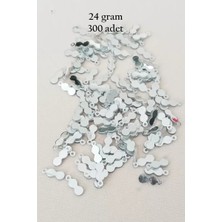 sbodurhome Oya Abiye Bileklik Kolye Pleksi Metalik Plastik Pul Gümüş Renk 24 Gram 300 Adet - BNC568