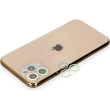sbodurhome Apple iPhone 11 Pro Renkli Kamera Lens Koruma Cam - Yeşil-Sarı