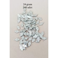 sbodurhome Oya Abiye Bileklik Kolye Pleksi Metalik Plastik Pul Gümüş Renk 24 Gram 240 Adet - BNC586