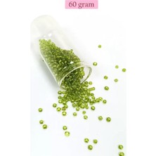 sbodurhome Dökme Cam Kum Boncuk (8/0) 3 mm - 60 Gram - Şeffaf Yeşil - BNC208