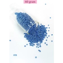sbodurhome Dökme Cam Kum Boncuk (11/0) 2 mm - 60 Gram -  Mavi - BNC044