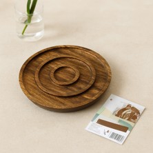 sbodurhome Akasya Ahşap 3 Bölmeli Yuvarlak Servis Tepsisi 20 cm - 50'li Paket
