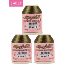 sbodurhome 3 Adet Altınbaşak Oya ve Dantel Ipi 20 gr -  - No: 003