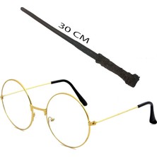 sbodurhome Harry Potter Asası 30 cm ve Metal Harry Potter Gözlüğü