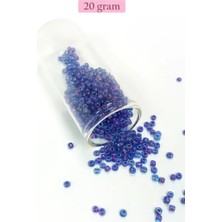sbodurhome Dökme Cam Kum Boncuk (8/0) 3 mm - 20 Gram - Şeffaf Mavi - BNC149