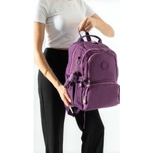 571 Collections Çanta Ultra Hafif Çok Cepli Orta Boy Sırt çantası Mor Model: (571-4H)