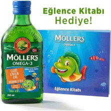 Möller's Möller/'s Omega-3 Tutti Frutti Aromalı Sıvı Balık Yağı 250 ml Eğlence Kitabı Hediyeli
