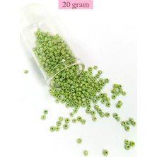 sbodurhome Dökme Cam Kum Boncuk (8/0) 3 mm - 20 Gram - Çimen Yeşili - BNC152