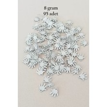 sbodurhome Oya Abiye Bileklik Kolye Pleksi Metalik Plastik Pul Gümüş Renk 8 Gram 95 Adet - BNC519