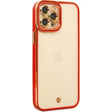 Marsilyan™- Apple Iphone 12 Pro Max Kılıf Liva Lens Silikon - Kırmızı