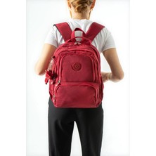 571 Collections Çanta Ultra Hafif Çok Cepli Orta Boy Sırt çantası Kırmızı Model: (571-4H)