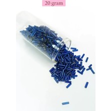 sbodurhome Uzun Boru Kesme Boncuk Çap 2mm Uzunluk 10 mm - 20 Gram - Lacivert - BNC233
