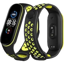 sbodurhome Xiaomi Mi Band 4 Spor Delikli Kordon - Siyah-Yeşil