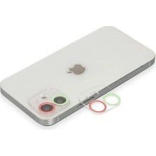 sbodurhome    iPhone 11 Renkli Kamera Lens Koruma Cam - Yeşil-Pembe