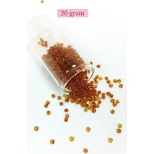 sbodurhome Dökme Cam Kum Boncuk (8/0) 3 mm - 20 Gram - Şeffaf Açık Kahve - BNC148