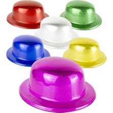 sbodurhome   Mavi Renk Hologramlı Plastik Yuvarlak Melon 27X24 cm