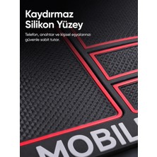 sbodurhome  Çok Bölmeli Araç Içi Organizer Mat Kaydırmaz Silikon Telefon Tutuculu Tasarım