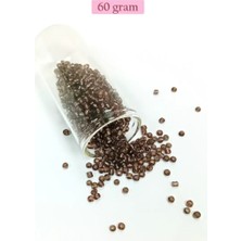 sbodurhome Dökme Cam Kum Boncuk (8/0) 3 mm - 60 Gram - Şefaff Alacalı Kahve - BNC213