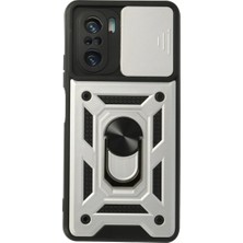 sbodurhome Xiaomi Poco F3 Kılıf Pars Lens Yüzüklü Silikon - Gümüş