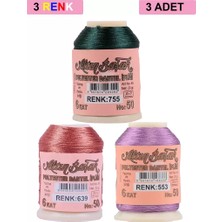sbodurhome 3 Adet Altınbaşak Oya ve Dantel Ipi 20 gr -  - No: 639 - 553 - 755