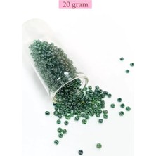 sbodurhome Dökme Cam Kum Boncuk (8/0) 3 mm - 20 Gram - Parlak Yeşil - BNC162