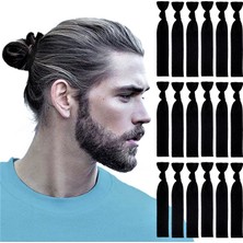 Belirtilmemiş 79STYLE (100 Adet Siyah) - 100 Adet Elastik Saç Bağları Kurdele Saç Bağları Kırışıksız Çekmez Siyah