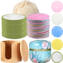 Belirtilmemiş Lulurose Yeniden Kullanılabilir Yıkanabilir Makyaj Temizleyici Pedler (40'lı Paket) Bambu Tut