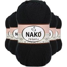 sbodurhome 5 Adet Pırlanta Amigurumi El Örgü Ipi Yünü Siyah 217