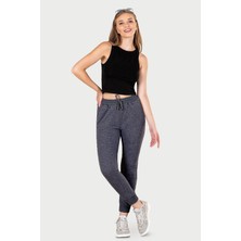 Obje Kadın Antrasit İki İplik Slimfit Paça Alt