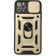 sbodurhome Apple iPhone 11 Pro Kılıf Pars Lens Yüzüklü Silikon - Gold