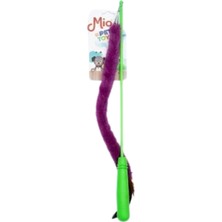 Peluşlu Tüylü Kedi Olta Oyuncağı Yeşil