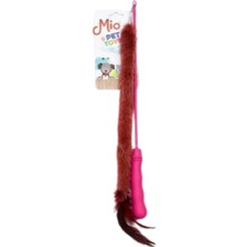 Peluşlu Tüylü Kedi Olta Oyuncağı Pembe