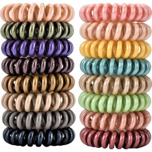 Belirtilmemiş 79STYLE 30 Adet Saç Bağları Spiral Bobin Saç Bağları Kırışıksız Traceless Bobin Saç Toplu Scrunchie