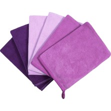 Belirtilmemiş Phogary 6'lı Paket Mikrofiber Yüz Bezi, 6"x8" Hızlı Kuruyan Banyo Eldiveni Mor Lif Bezi, Süper Emic