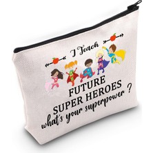 Belirtilmemiş Wzmpa Öğretmen Kozmetik Makyaj Çantası Öğretmen Takdir Hediyesi I Teach Future Heroes What's