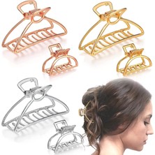 Belirtilmemiş 6 Paket Metal Saç Pençe Klipsi, Kadın Kalın Saç Yakalama Barrette, Büyük Mini Kaymaz Saç Çenesi